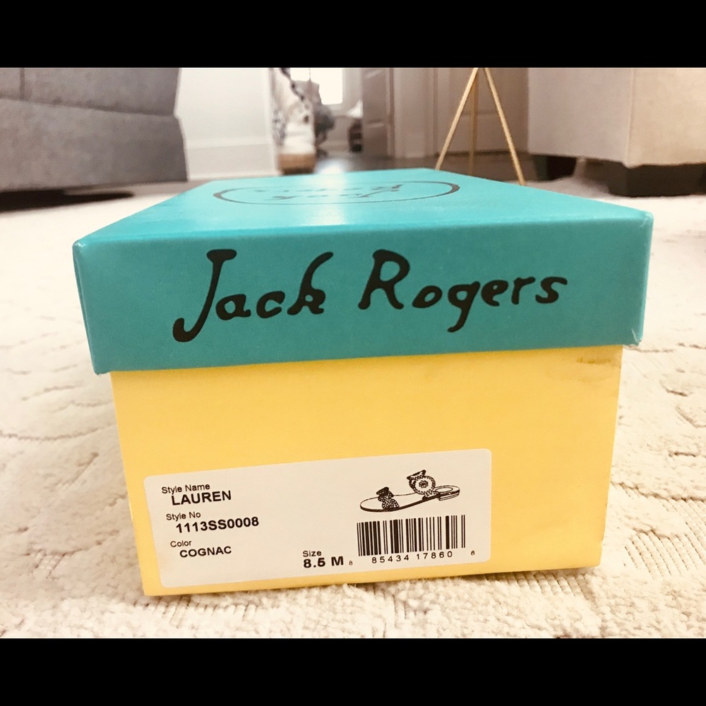 New, Jack Rogers Lauren Sandal, Cognac, Size 8.5M
